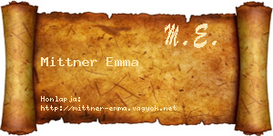 Mittner Emma névjegykártya